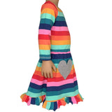 AnnLoren Baby Big Girls Boutique Fall Rainbow Hearts Cotton Winter