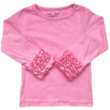 AnnLoren Baby Big Girls Boutique Long Sleeve Dark Pink Ruffle Layering