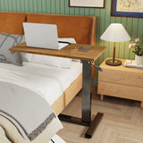Adjustable Overbed Table with Wheels Split Top Tilting Bedside Bed